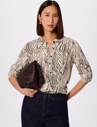 Whistles Zebra Button Through Shirt in Brown/multi at Nordstrom, Size 10