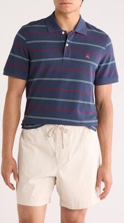 Brooks Brothers Stripe Cotton Piqu&eacute; Polo in Navy Multi at Nordstrom Rack, Size Xx-Large