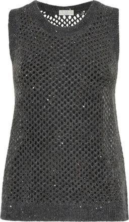 Brunello Cucinelli Top in maglia - Grigio