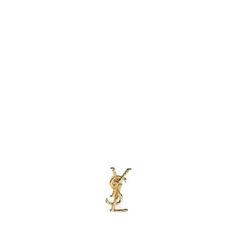 Saint Laurent Cassandre Earring in Metal - female - Saint Laurent - Earrings - Yellow - ONE SIZE - Accessories