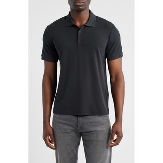 Rag & Bone Slim Fit Tech Piqu&eacute; Polo in Black at Nordstrom, Size Xx-Large