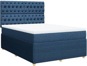 vidaXL Vidaxl - Cama Box Spring Con Colch&oacute;n Tela Azul 160x200 Cm