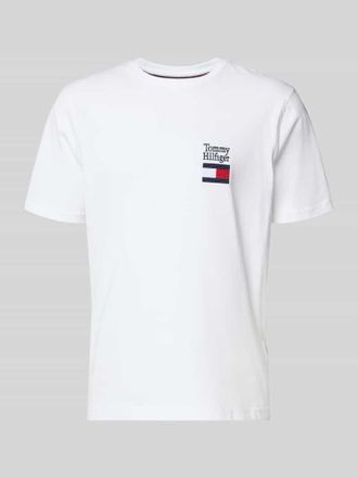 Tommy Hilfiger Regular Fit T-Shirt aus reiner Baumwolle Modell BRAND LOVE TEXT in Weiss, Gr&ouml;&szlig;e XXL