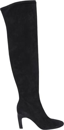 Tory Burch Zwarte Leren Enkellaarzen Stijlvolle Look - Dames - Over de knie laarzen - Zwart - 35 1/2 EU - Leer - Schoenen