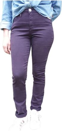 Islow Malo Slim Hoge Taille Katoenen Broek - Dames - Slim Fit Broeken - Paars - W24 - Katoen - Broeken