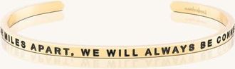 Mantra Side By Side Or Miles Apart, We Will Always Be Connected By Heart bracelet in Yellow Gold at Nordstrom