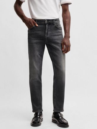 HUGO BOSS Mens Charcoal Maine Slim Jean - Grey - Size 34W/32L