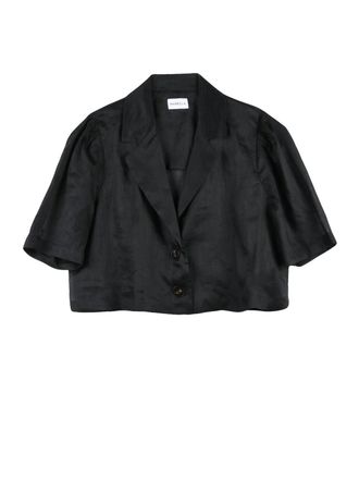 Marella Black Cropped Puffed Shirt