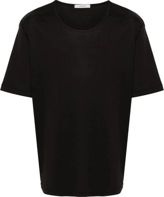 Christophe Lemaire Geribbelde U-hals T-shirt - Heren - T-shirts - Zwart - XL - Tops