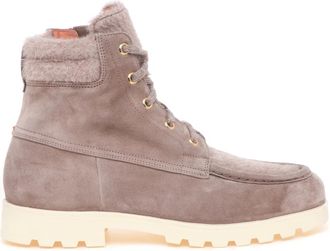 Santoni Polacco Suede Lace-up Boot - female - Santoni - Winter Boots - Gray - 3 UK - Shoes