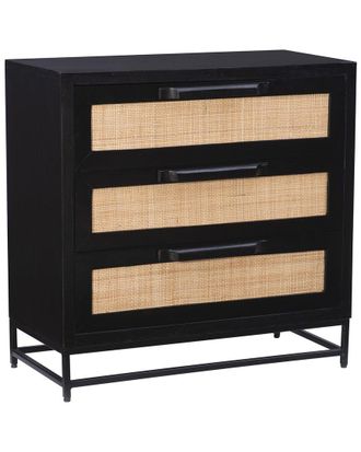 Linon Raphael Cane 3-Drawer Cabinet