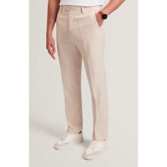 Ted Baker Givrant Slim Fit Linen & Cotton Pants in Ecru at Nordstrom, Size 36