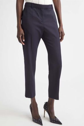Alexander McQueen Wool Cigarette Trousers in Navy at Nordstrom, Size 8 Us