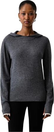 Pinko Pinko - Wollen trui met capuchon - Dames - Truien - Grijs - Maat: XS Wol