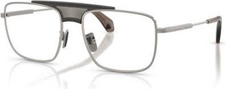 Moncler 56mm Rectangle optical glasses in Grey at Nordstrom