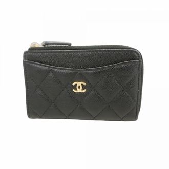 Chanel Black Grained Calfskin Coin Purse/Coin Case (Pre-Owned)
