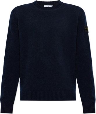Stone Island Crew Neck Sweater - Heren - Ronde hals truien - Blauw - XL - Wol - Truien & Vesten