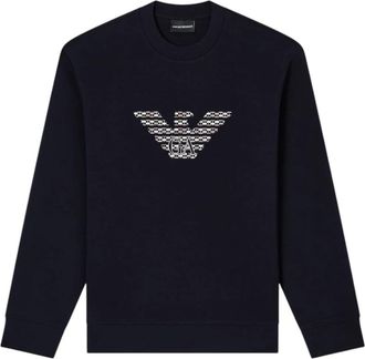Emporio Armani Crewneck Sweatshirt - Heren - Sweatshirts - Blauw - S - Katoen - Hoodies & sweatvesten