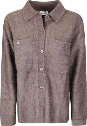P.A.R.O.S.H. Chaqueta Camisa de Franela Cepillada - Knitwear - Mujer - Marr&oacute;n - XS