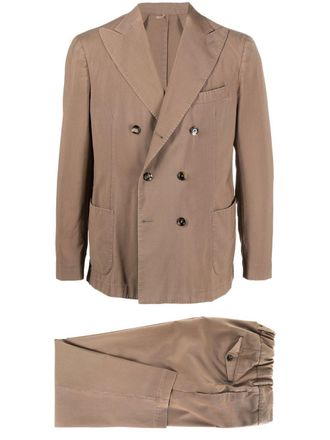 Dell'Oglio double-breasted wool suit - men - Wool/Polyester - 52 - Neutrals