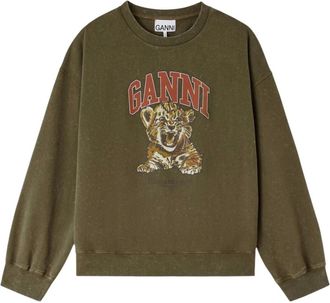 Ganni Mujer, Sudaderas, Verde, Talla: M