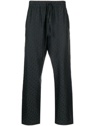 Off-white Pantaloni con logo jacquard - Nero