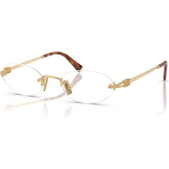 Miu Miu 53mm Oval optical glasses in Gold at Nordstrom