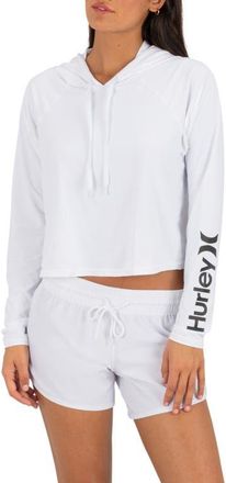Hurley Oao Crop Cover-Up Hoodie in White at Nordstrom, Size X-Small