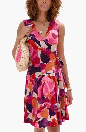 Lascana Womens Wrap Look Dress in Pink-Printed at Nordstrom, Size 10