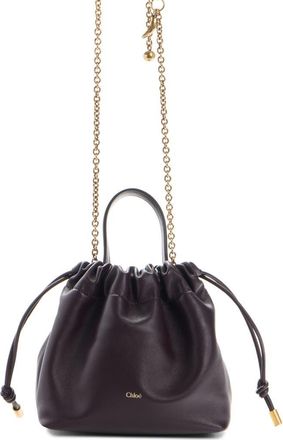 Chlo&eacute; Mini Icons Leather Shoulder Bag in Perfect Plum at Nordstrom