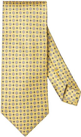 Eton Yellow Floral Print Silk Twill Tie in Light Yellow at Nordstrom