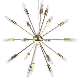 Beliani L&aacute;mpara De Techo 18 Luces Metal Dorado Sala De Estar Moderno Glamuroso Contempor&aacute;neo Maguse