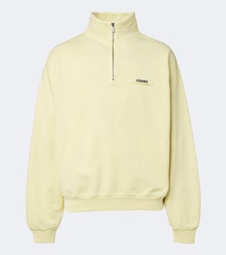 Jacquemus Gros Grain cotton fleece half-zip sweatshirt