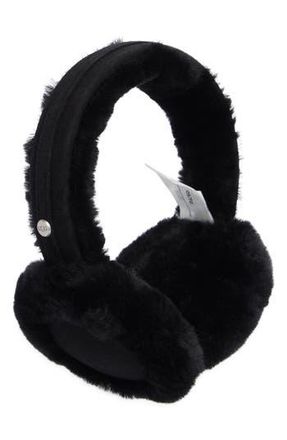 UGG Classic Single Genuine Shearling Earmuffs in Black at Nordstrom Rack