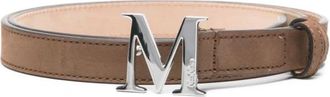 Max Mara M Logo Buckle Belt - Dames - Riemen - Bruin - L - Leer - Accessoires