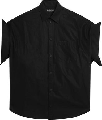 Balenciaga Shirts, female, Black, Size: 2XS Tucked Sleeve Shirt