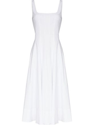 Staud scoop-neck sleeveless dress - women - Cotton/Spandex/Elastane/Cotton - 2 - White