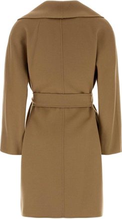 MM Studio Womens Beige Wool Blend Estremo Coat Cammello Cappotti