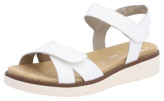 Remonte Riemchensandale REMONTE, Damen, Gr. 36, weiss (wei&szlig;), Leder, unifarben, Schuhe Riemchensandale, Plateau, Sommerschuh, Sandalette mit Lite &acute;n Soft Auss