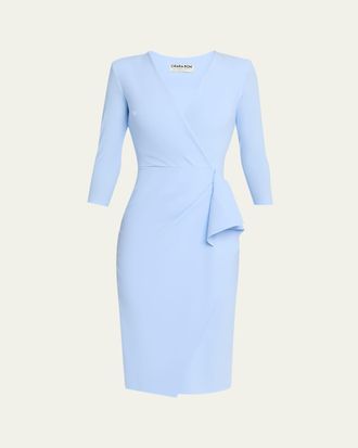 La Petite Robe Di Chiara Boni Zuhur Side-Ruffle Bodycon Midi Dress