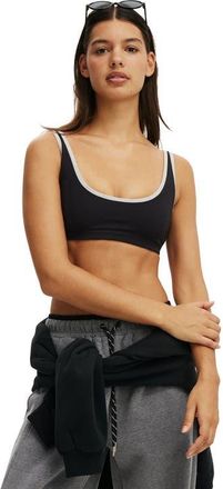 Cotton On Womens Active Ultra Soft Low Back Crop in Black Grey Marle at Nordstrom, Size X-Small