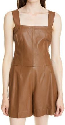 Vince Square Neck Leather Tank Top in Fawn-Fawn at Nordstrom Rack, Size 8