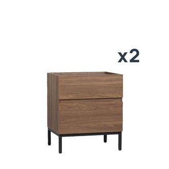 Klast Packs 2 mesitas de noche efecto madera nogal 47 cm x 56 cm cm