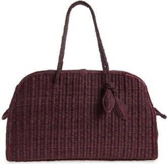 Jacquemus Le Grand Turismo Raffia Bowling Bag in Brown 850 at Nordstrom