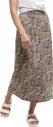 tentree Yaletown Crepe Midi Skirt In Vintage Mauve/abstract