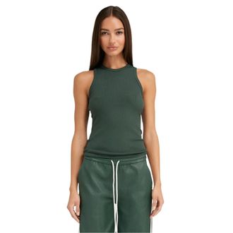 SPRWMN Rib Racer Tank - Tops - Mujer - Verde - XL