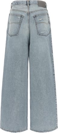 Balenciaga Womens Blue Cotton Relaxed Fit Jeans Clothing