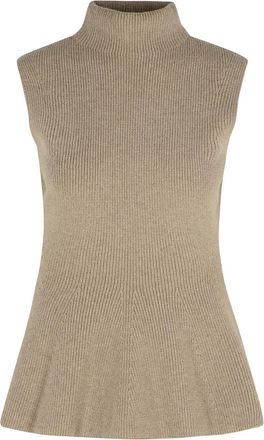 Róhe Sculptural Taupe Melange Cashmere Blend Tank Top