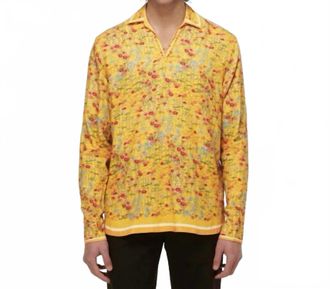 Orlebar Brown Ridley Solo Fantasy Shirt In Bright Gold
