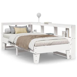 Berkfield Home Bookcase Bed without Mattress White 90x190cm Solid Wood Pine | Size: 90x190 cm